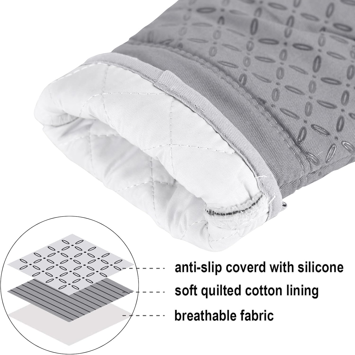 KEGOUU soft quilted cotton lining provides breathable comfort during cooking