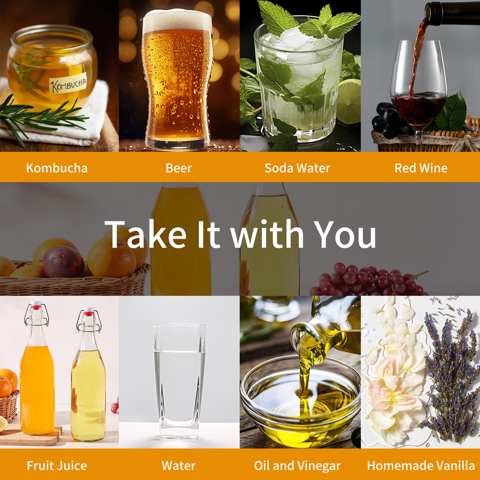 Keigocare airtight cap lids preserving flavors and carbonation.
