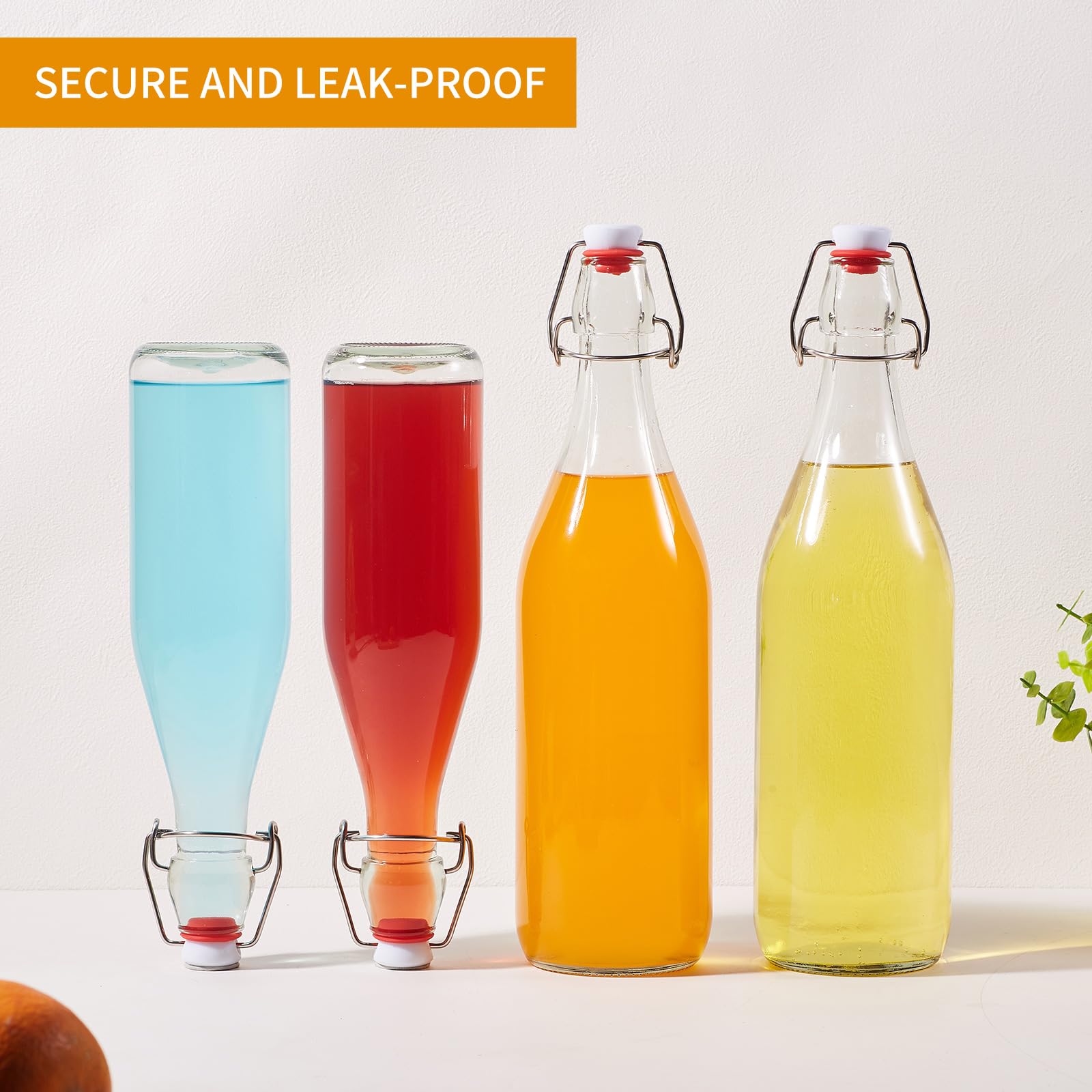 Keigocare glass bottle, dishwasher safe for easy cleanup.