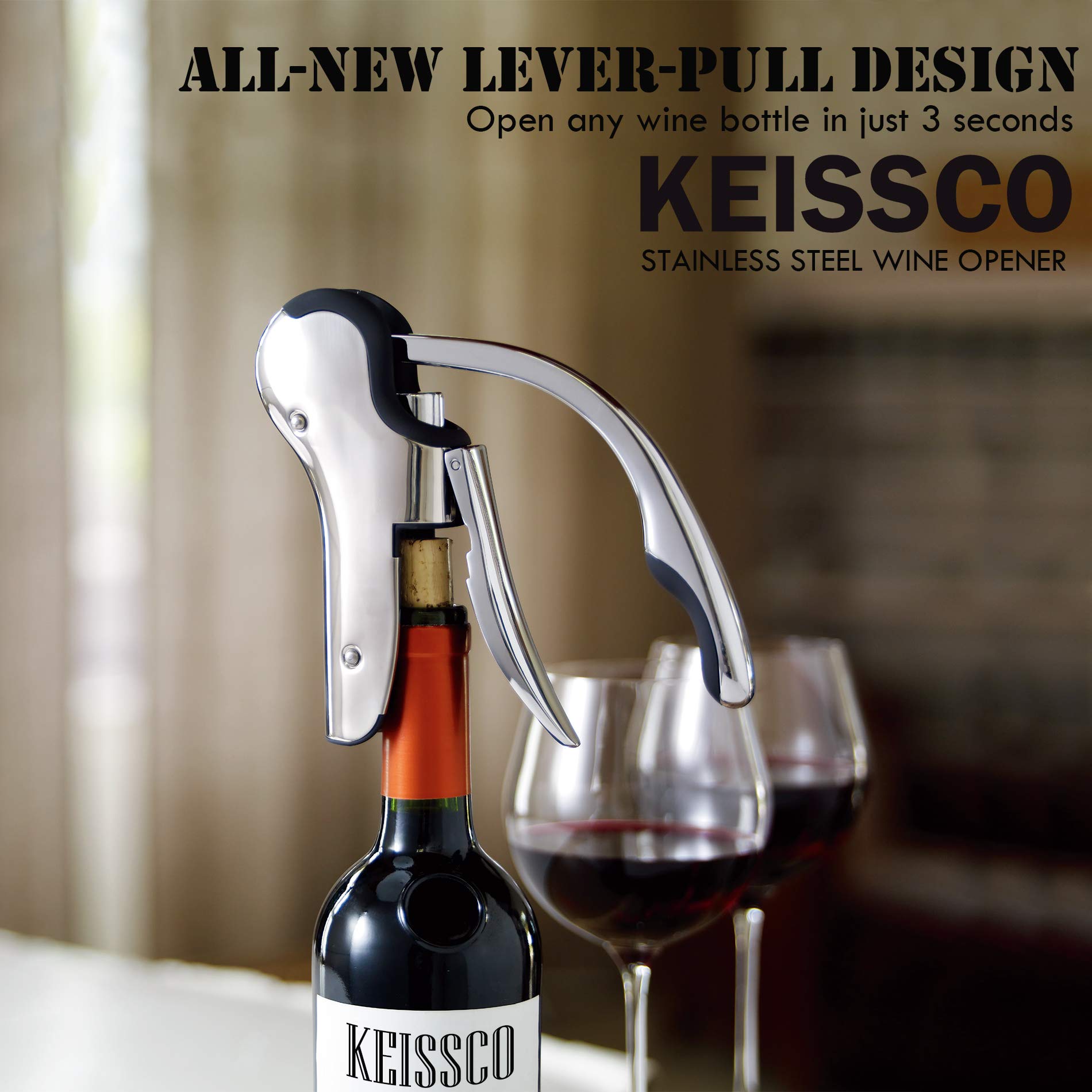 KEISSCO extra long handle delivers leverage for easy cork removal