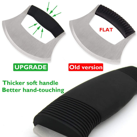 KEISSCO ulu knife rocker slicer for efficient rock-cutting of vegetables and herbs