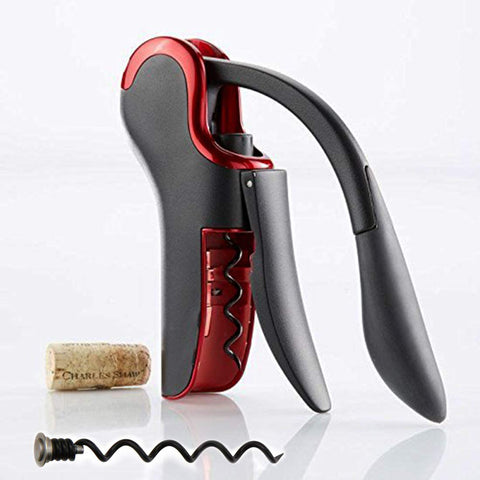KEISSCO compact vertical wine opener sits ready for effortless bottle opening.