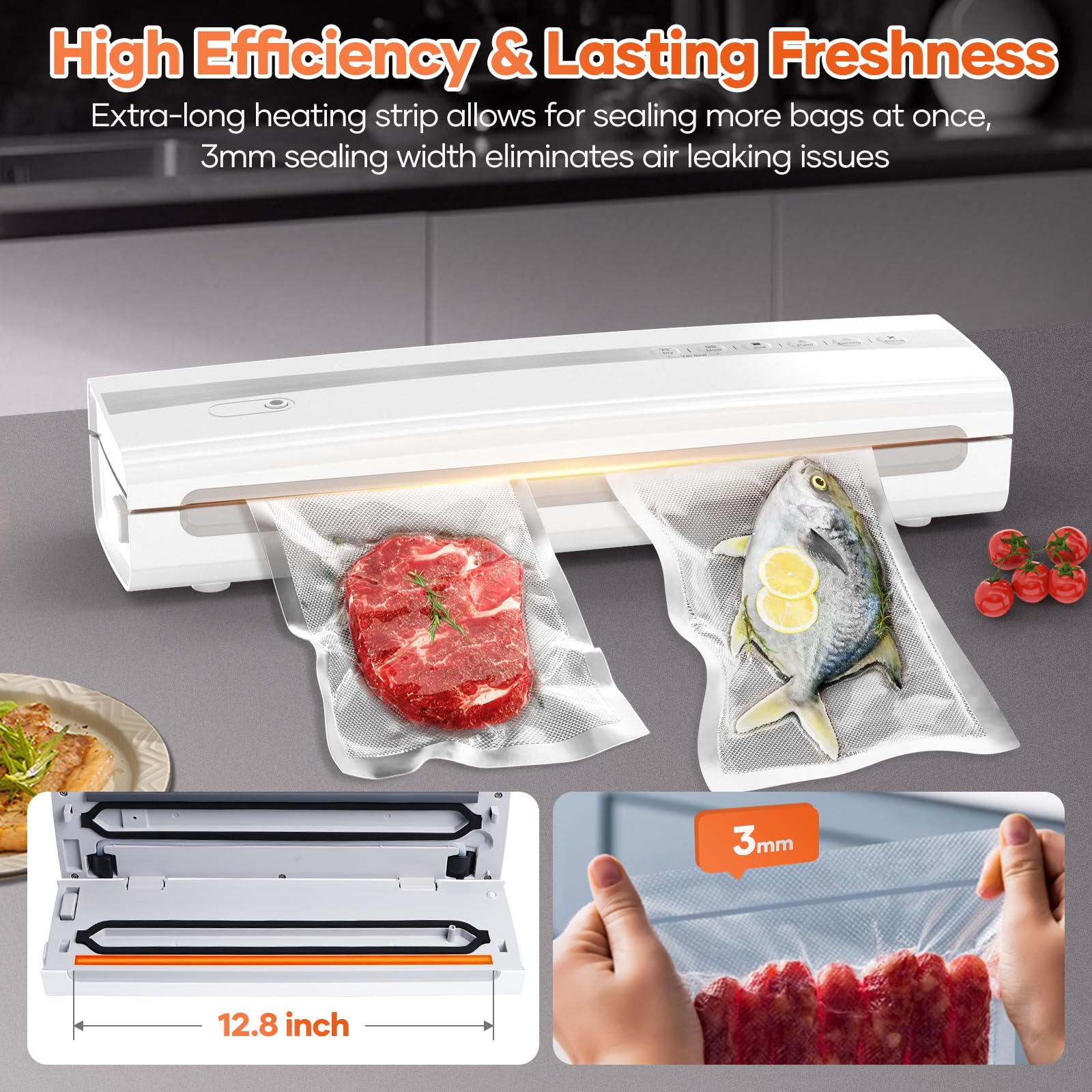 Kejector pulse control lets you adjust vacuum pressure for delicate items.