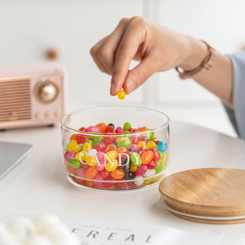 KEKEHOME cookie jar in clear glass perfect for snacks and treats