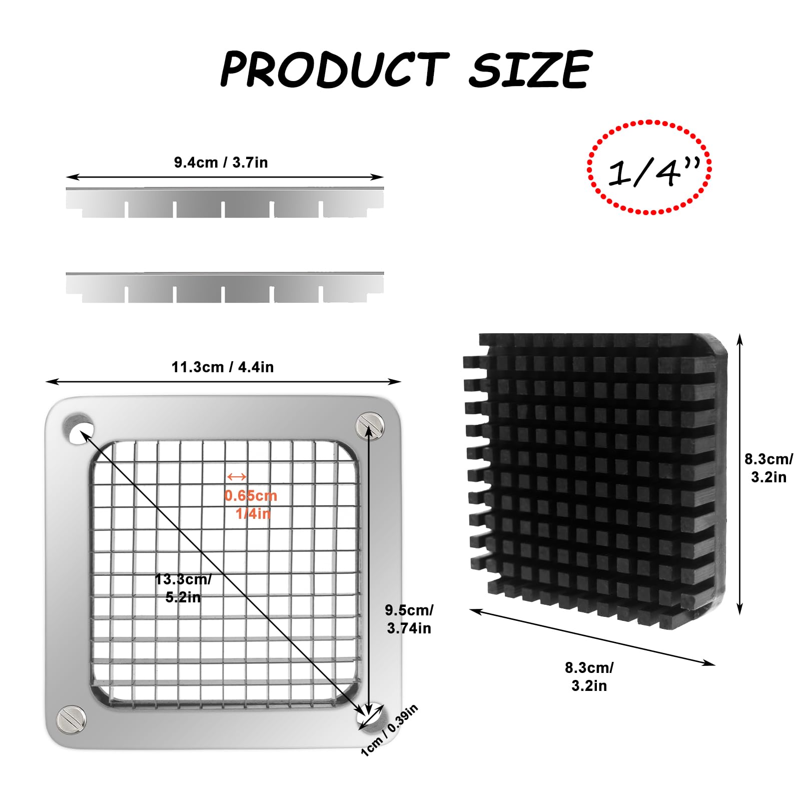 KELEYU stainless steel blade set ensures durable, rust-resistant performance.