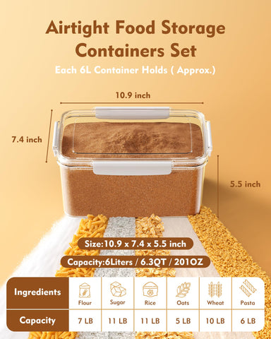 KEMETHY 10L pantry container with lid provides easy pantry monitoring