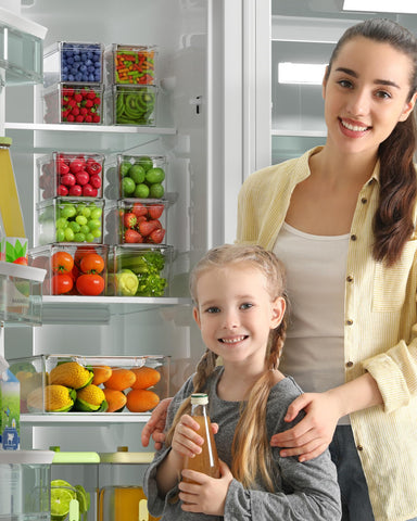 KEMETHY 11-pack small fridge organizer bin 2 keeps pantry items handy near the fridge