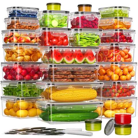 KEMETHY 80oz rectangular container for organized fridge storage and meal prep