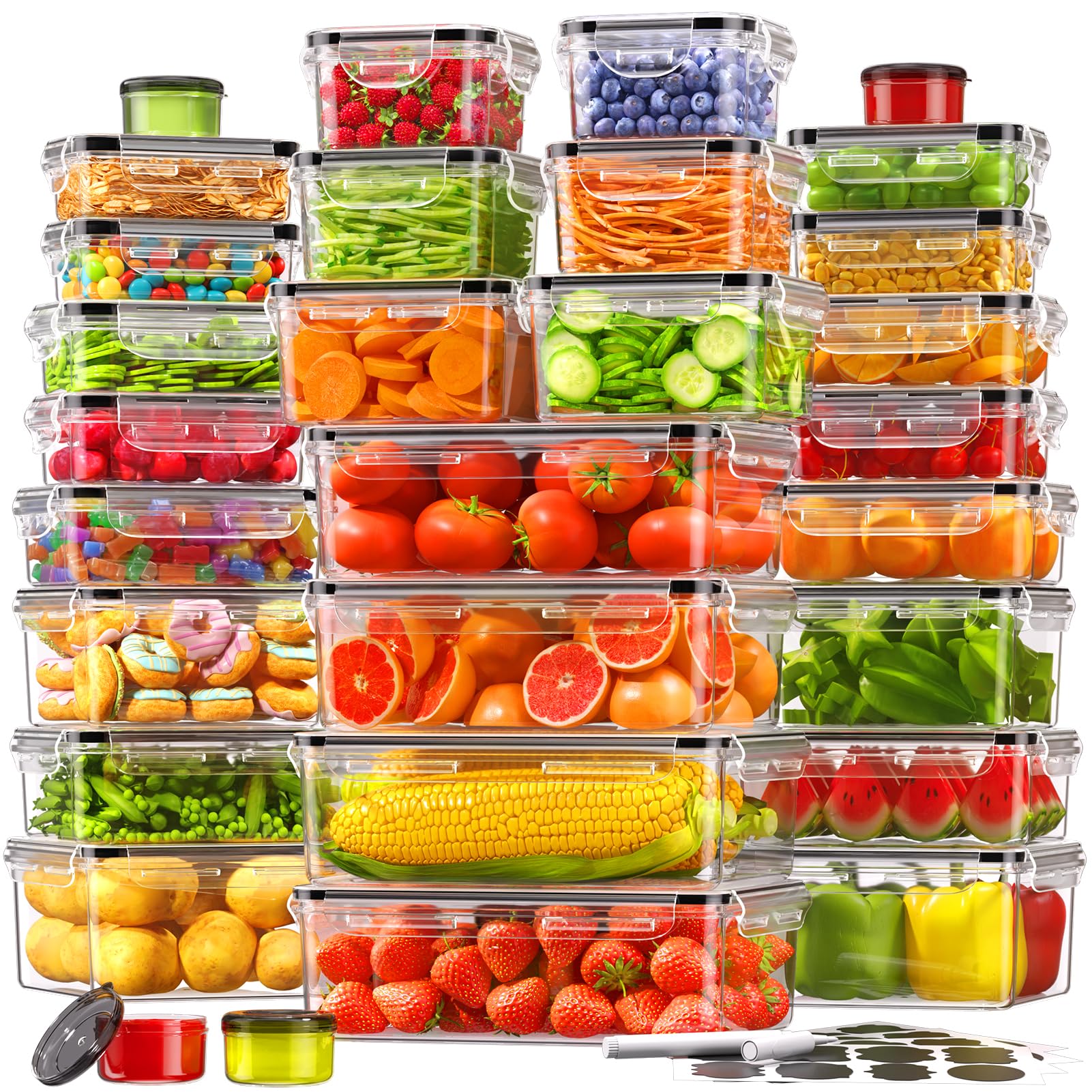 Kemethy rectangular 85oz containers for organized meals and freshness.