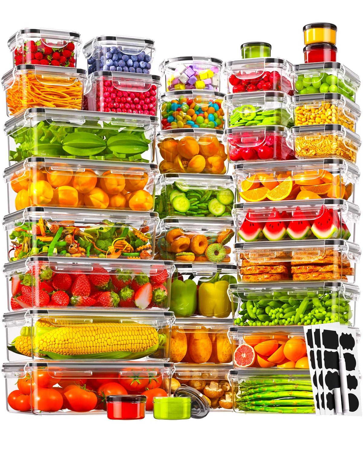 KEMETHY rectangular containers for meal prep and freshness in the fridge.