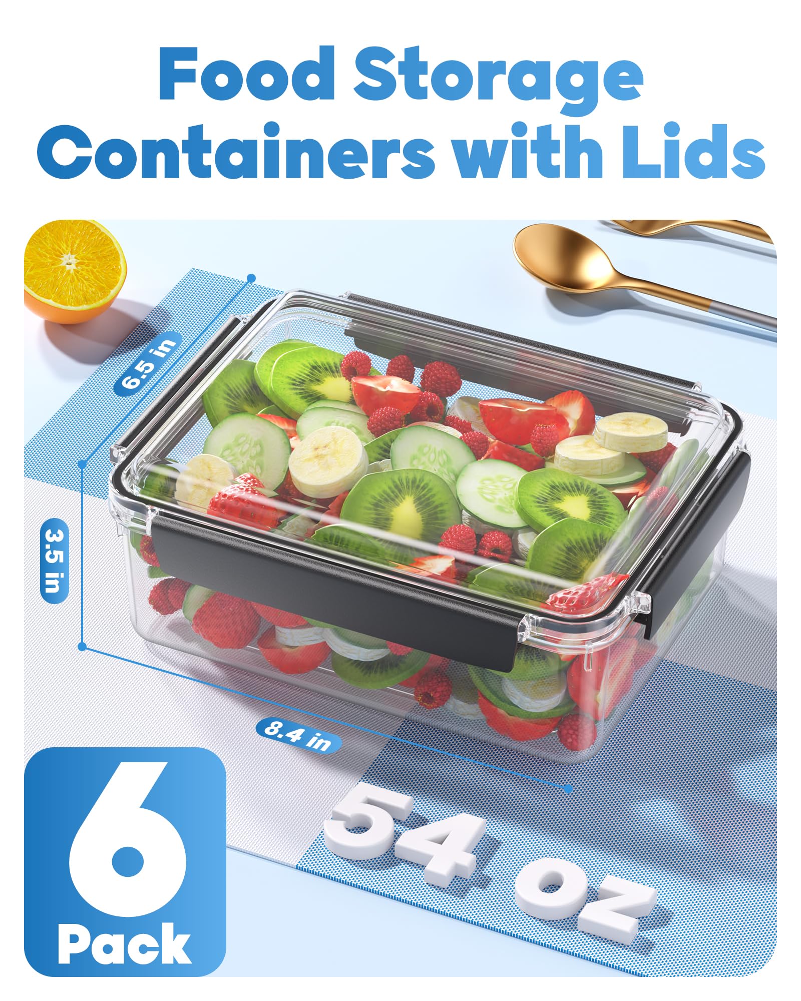 KEMETHY 7-cup stackable containers optimize pantry space and organization.