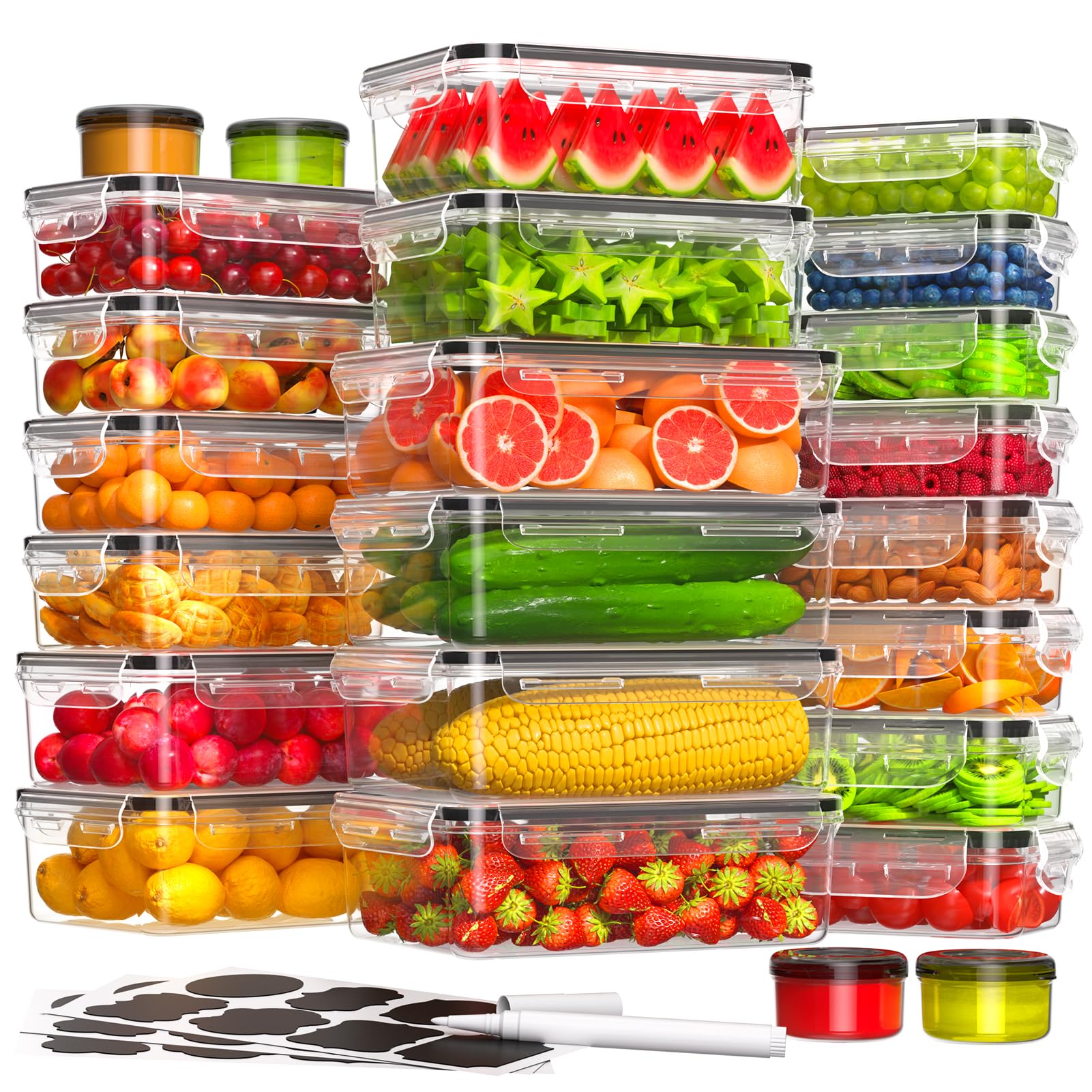 Kemethy airtight containers with lids show stackable organization for a tidy kitchen
