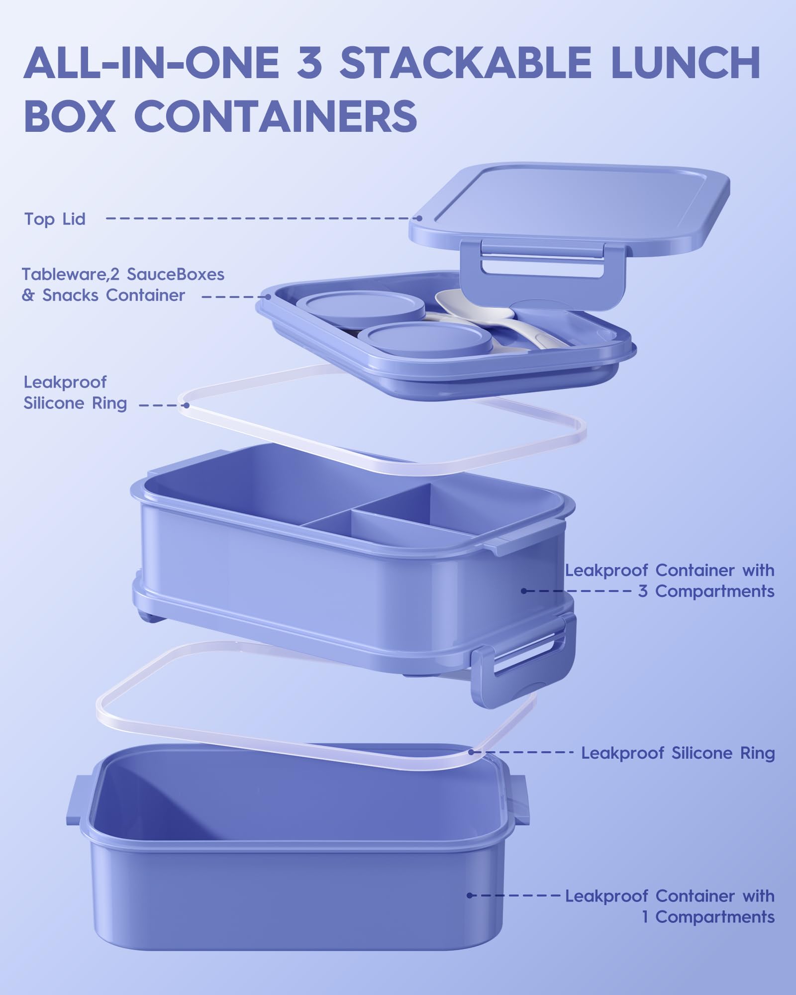 KEMETHY built-in utensils compartment with compact dining set for quick lunches.