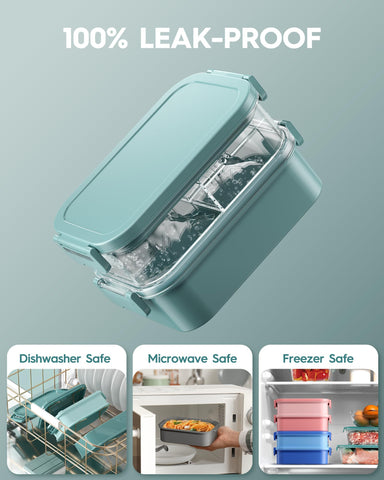 Kemethy bento leak-proof lid with buckles prevents spills.
