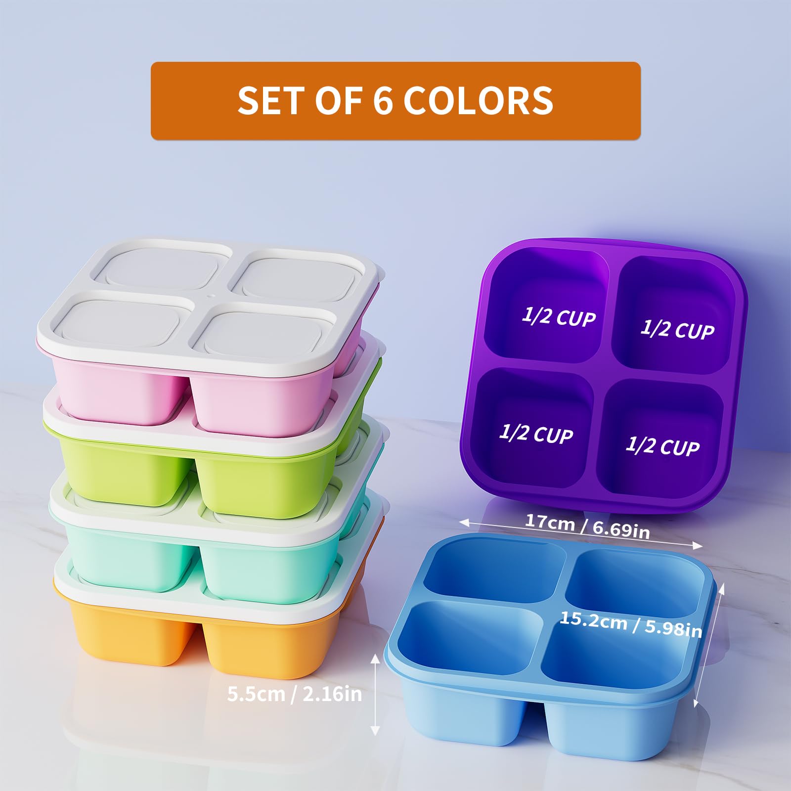 Kemethy 4-compartment lunch box keeps snacks neatly separated for school, work, or travel.