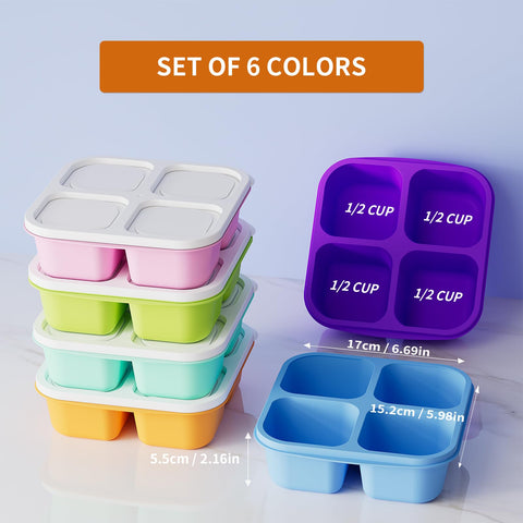 Kemethy 4-compartment lunch box keeps snacks neatly separated for school, work, or travel.
