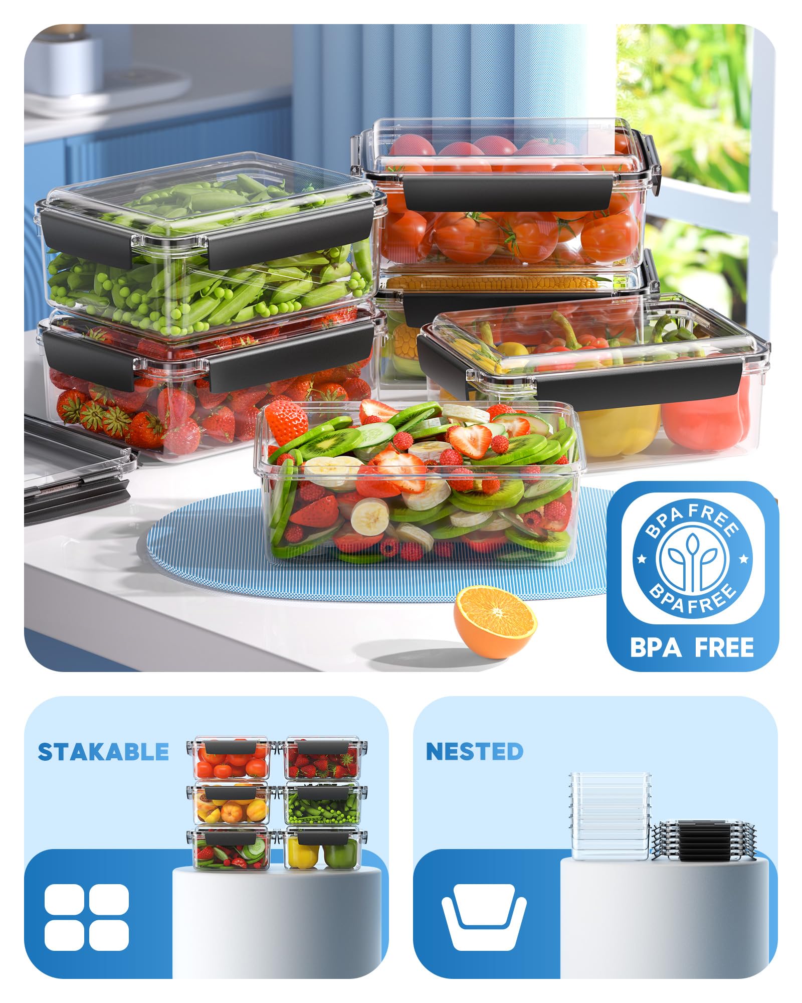 KEMETHY includes labeling stickers and a marker pen for portioning and dating meals.