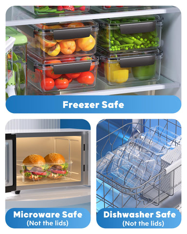 KEMETHY leak-proof silicone seals prevent spills and odors in the fridge.