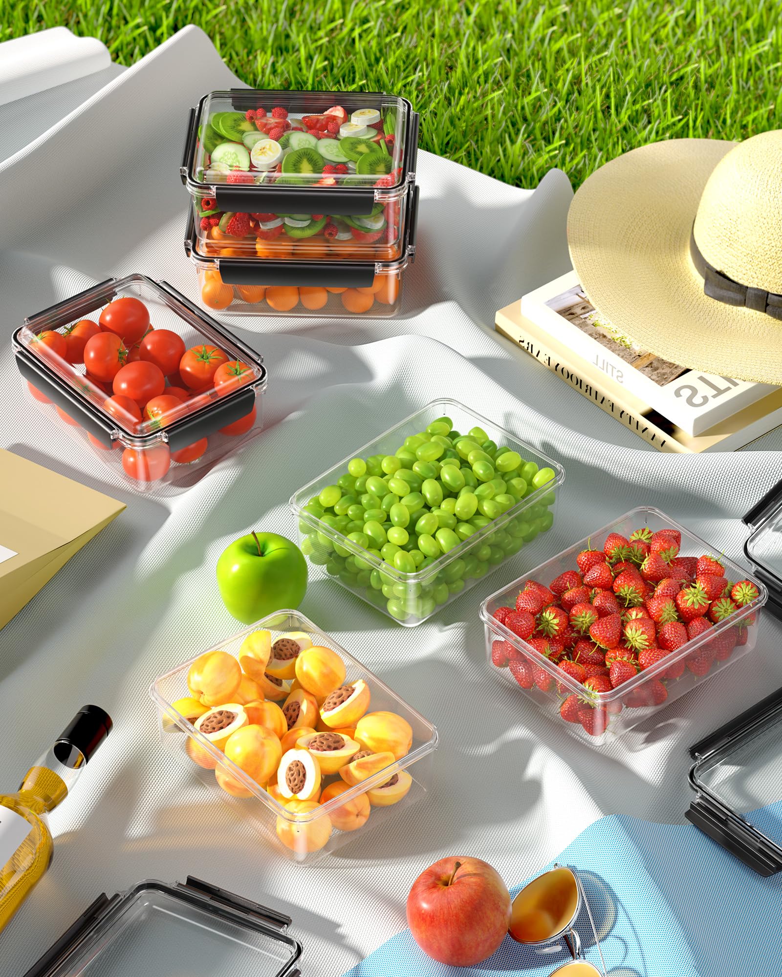 KEMETHY 7-cup set ideal for lunch, picnics, and on-the-go storage.