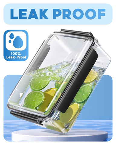 KEMETHY container set is microwave, freezer, and dishwasher safe with lid removed for microwaving.