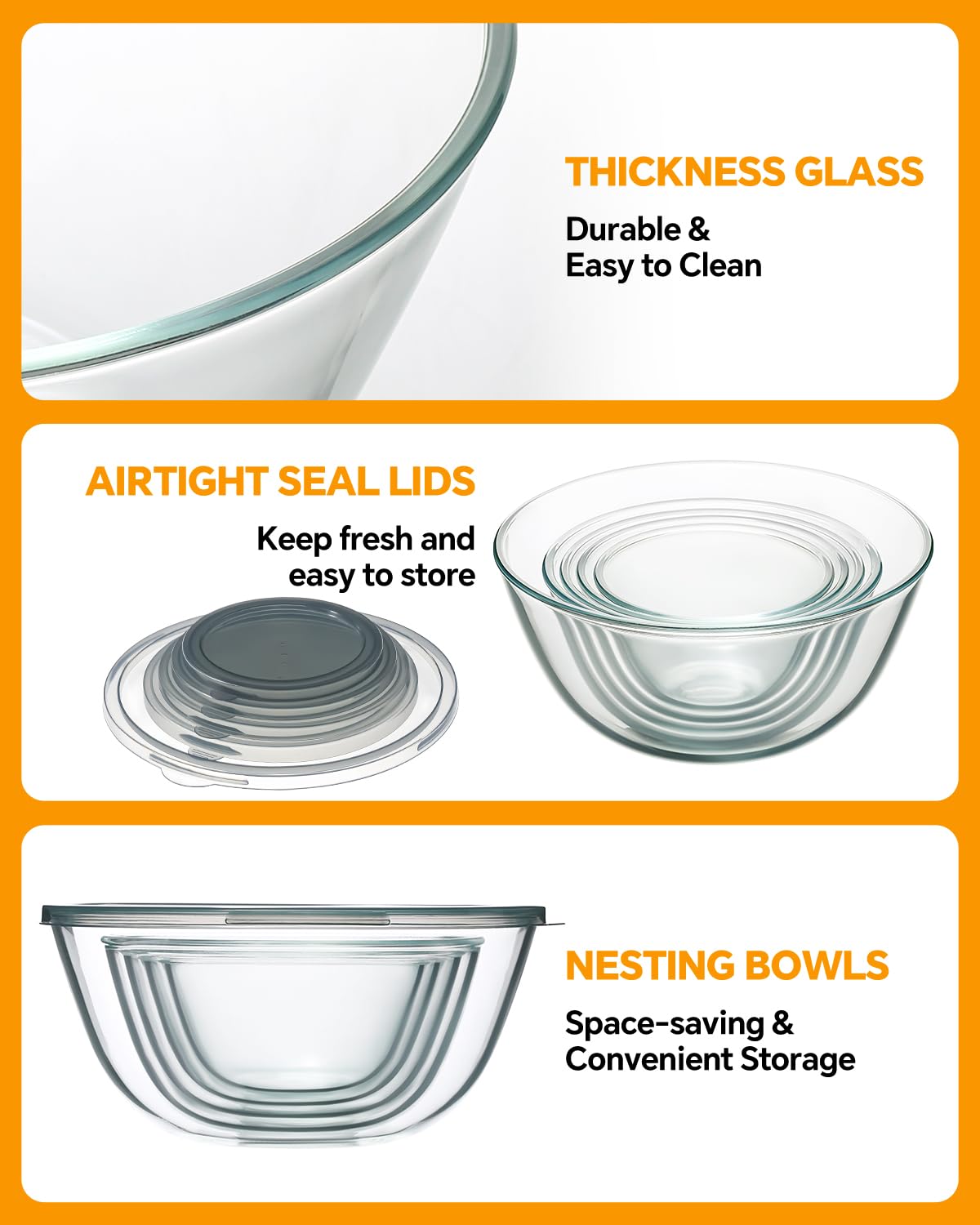 KEMETHY nesting bowls with lids, space-saving kitchen organization.