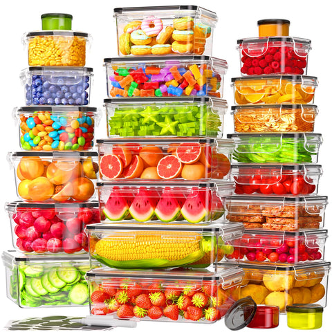 KEMETHY rectangular 80oz container with airtight seal for meal prep.