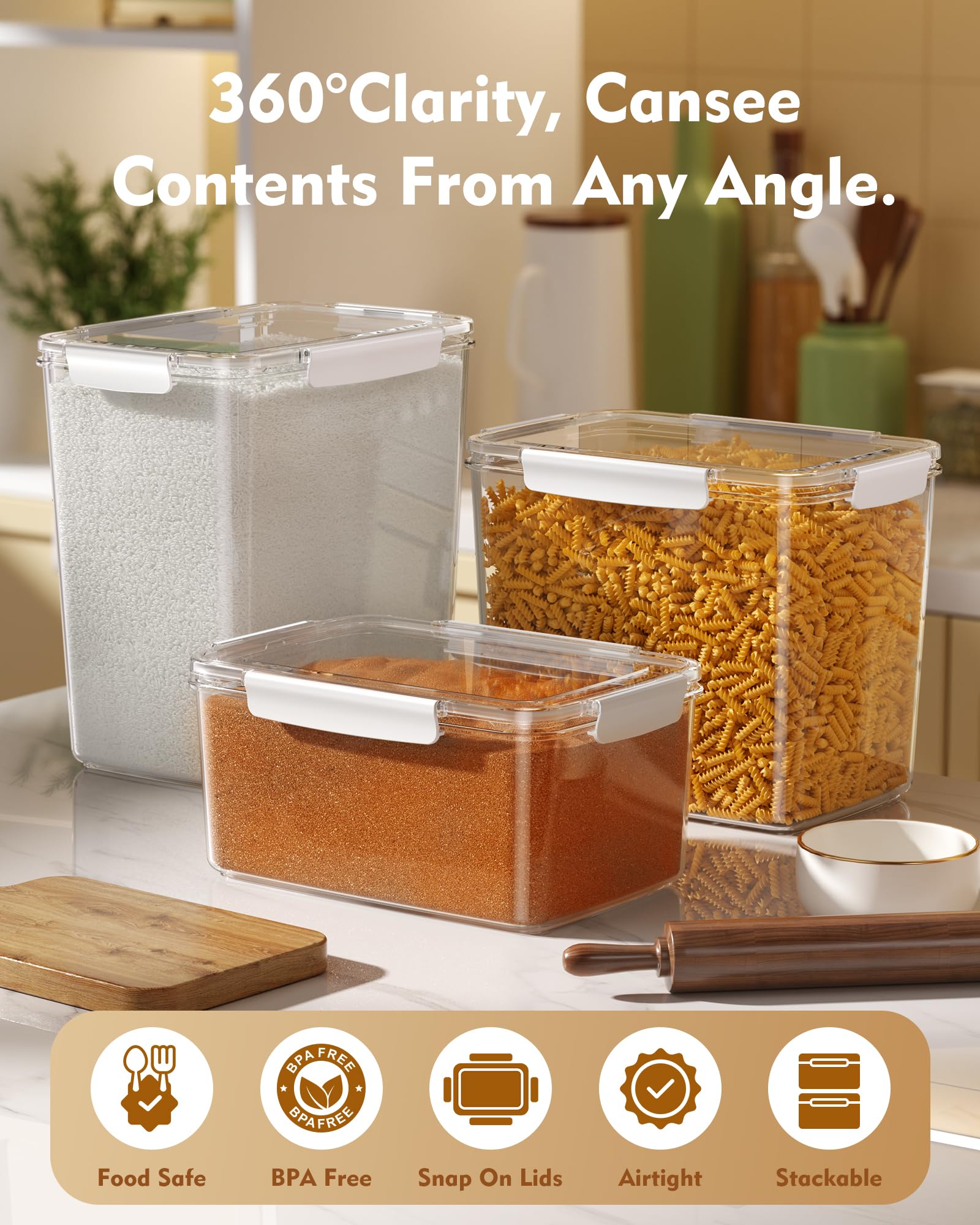 KEMETHY see-through base helps monitor contents at a glance