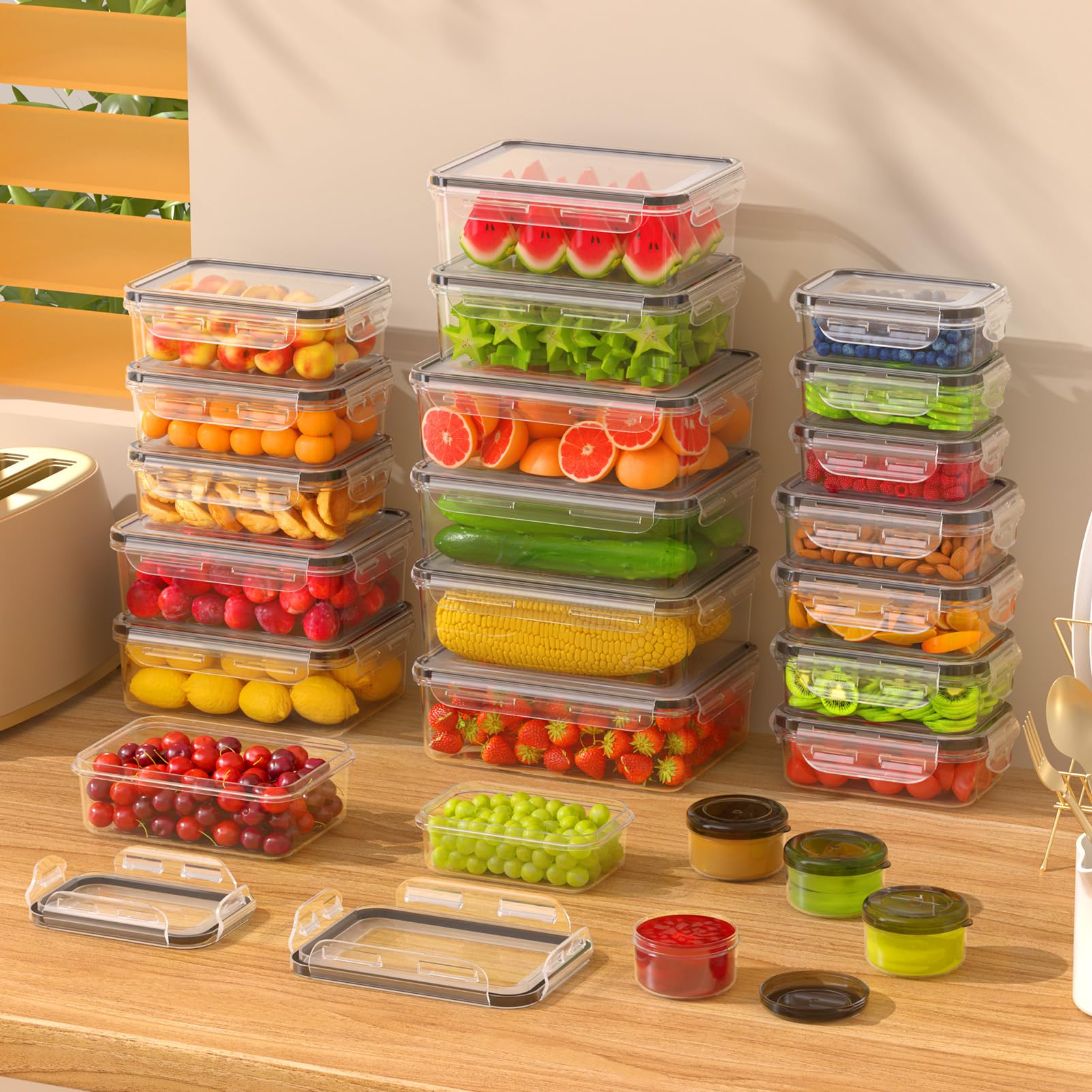 KEMETHY assorted sizes for versatile kitchen storage.