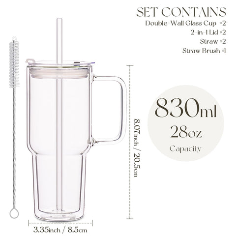 KEMORELA borosilicate glass tumbler showcases colorful layers beautifully.