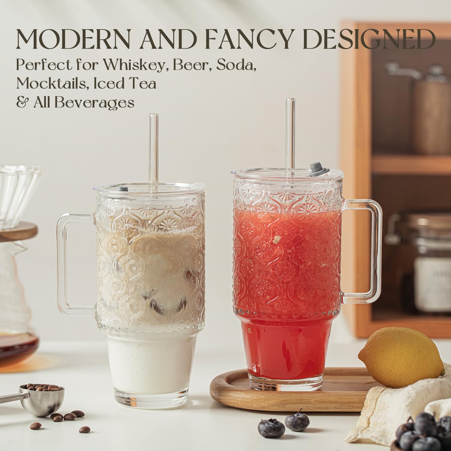 KEMORELA BPA-free clear glass for eco-friendly daily use.
