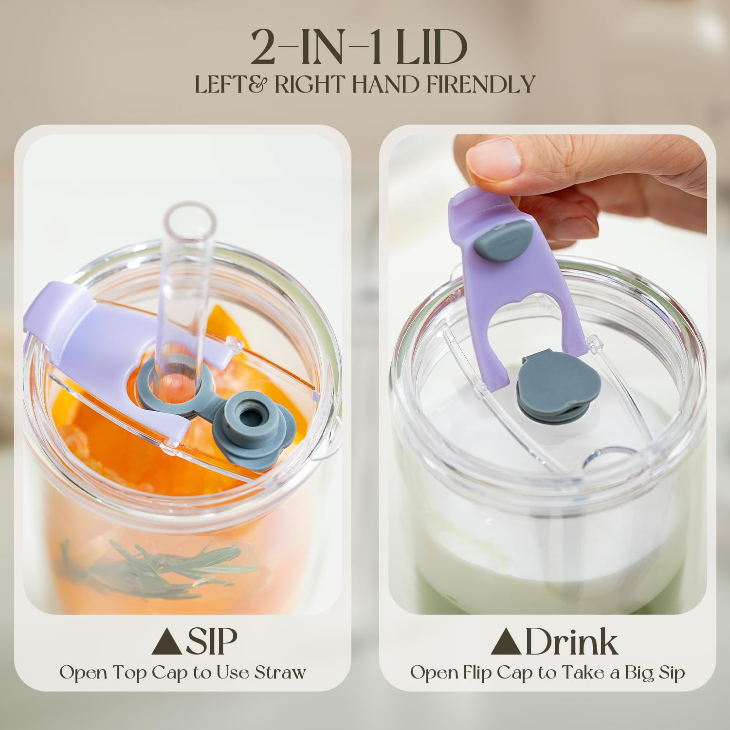 Kemorela dishwasher-safe tumblers pictured in a modern kitchen.