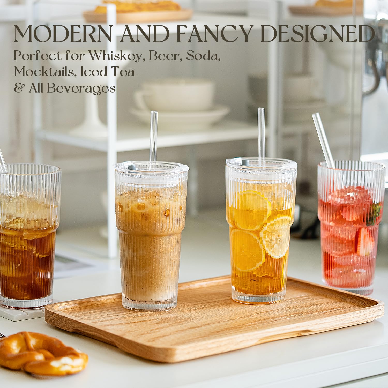 KEMORELA durable clear glass tumblers ideal for everyday hot or cold drinks