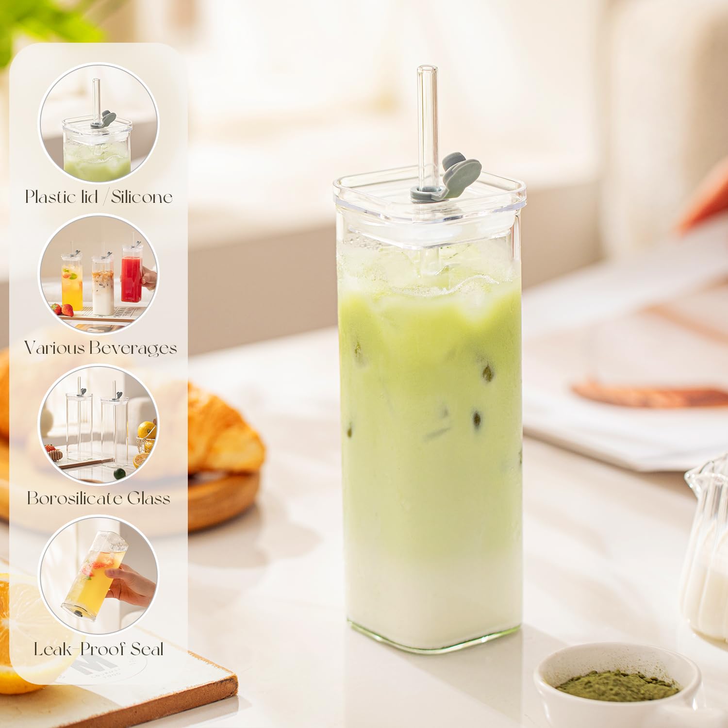 KEMORELA modern clear highball glass enhances presentation