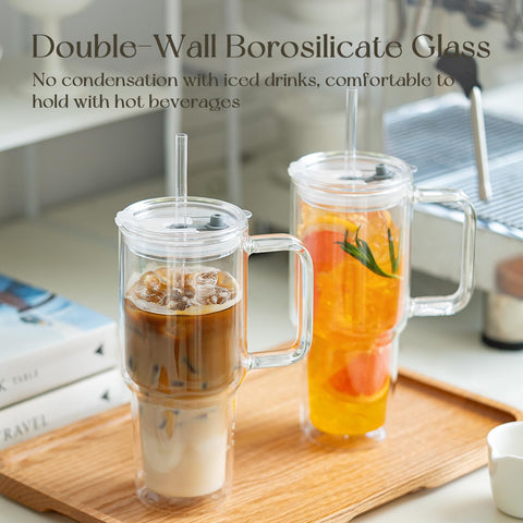 KEMORELA spill-resistant lid and reusable straw for on-the-go sipping.