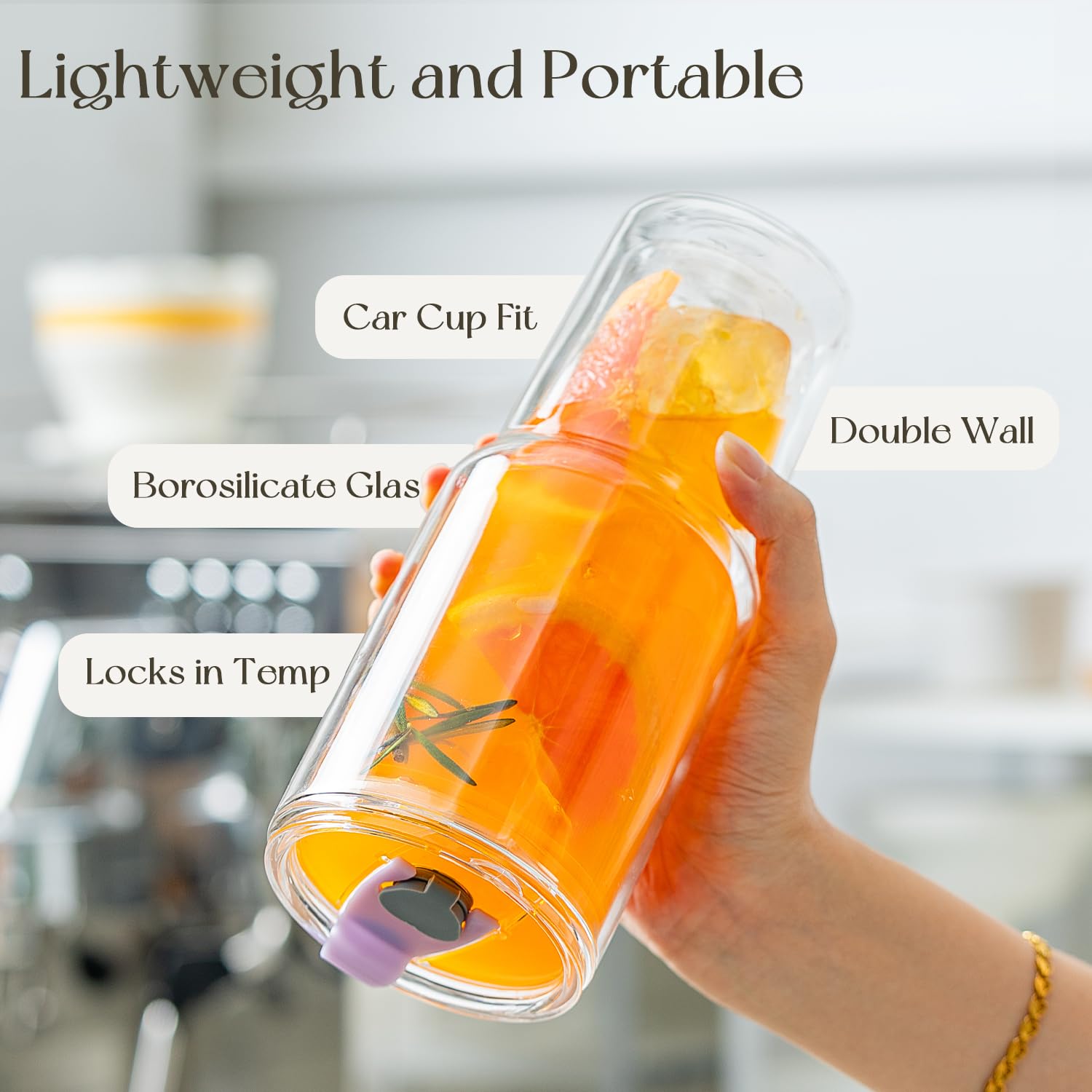Kemorela wide-mouth design makes pouring, cleaning, and adding ice easy.