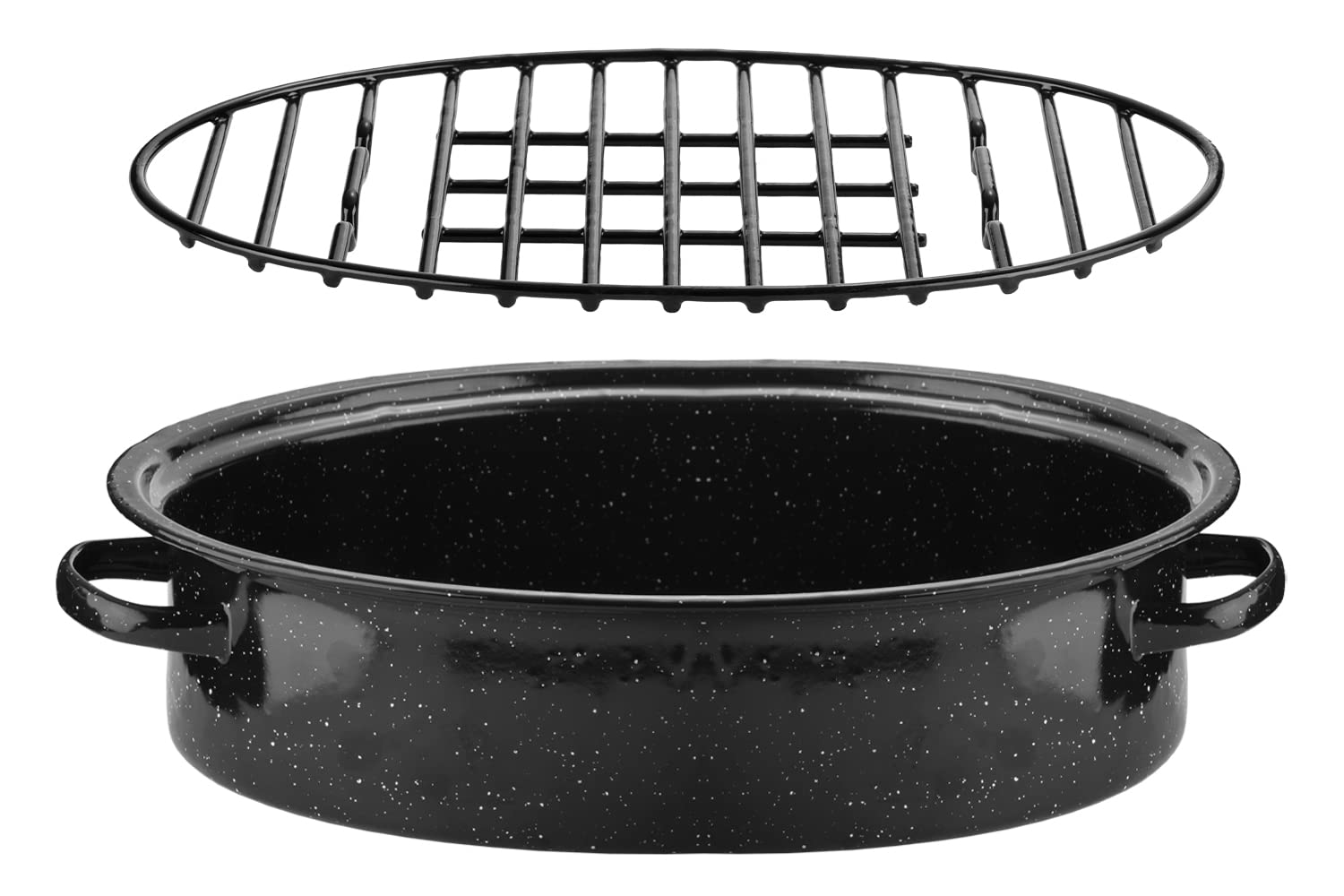 Kendane large 12x8.5 inch rack fits 15 to 18 inch pans.