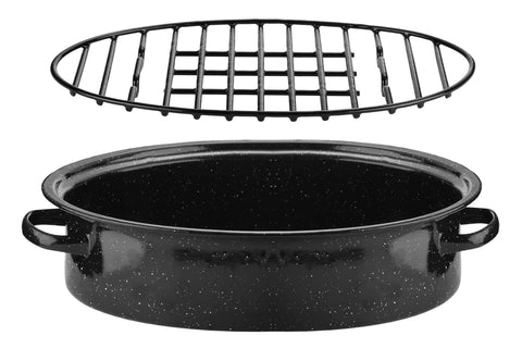 Kendane large 12x8.5 inch rack fits 15 to 18 inch pans.