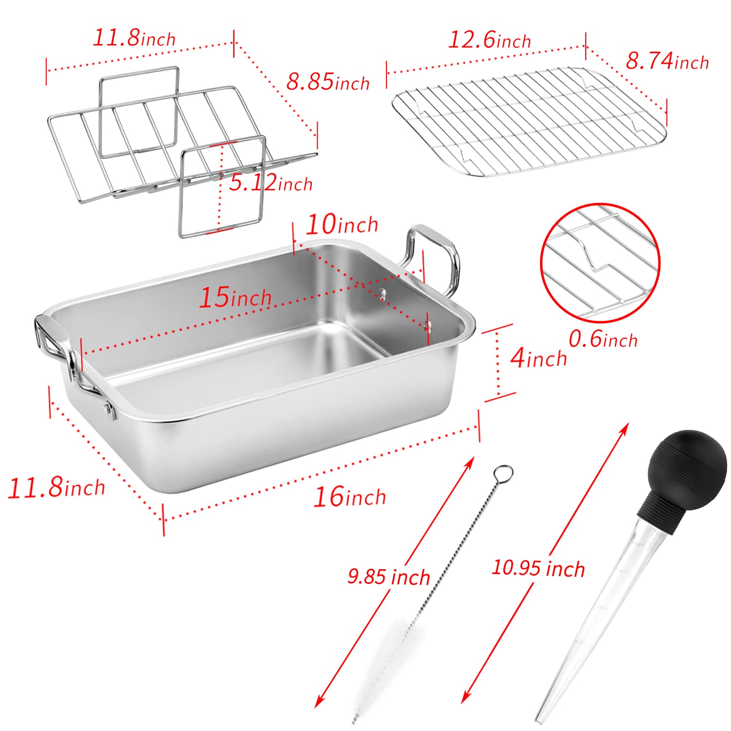 Kendane roasting pan with large capacity designed for turkeys and big roasts.
