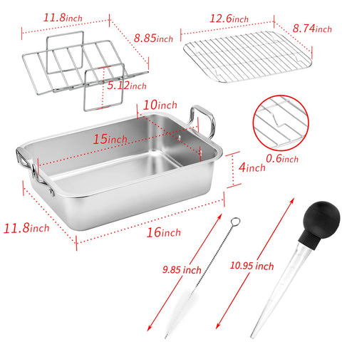 Kendane roasting pan with large capacity designed for turkeys and big roasts.
