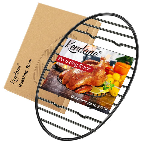 Kendane roasting rack with integrated feet for stable roasting and cooling.