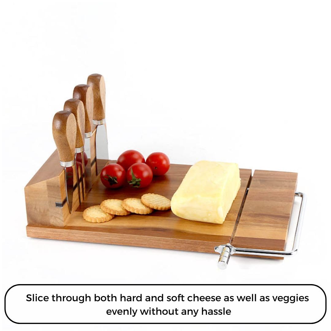 Kenley & Everlynn acacia wood board showing natural grain for cheese serving