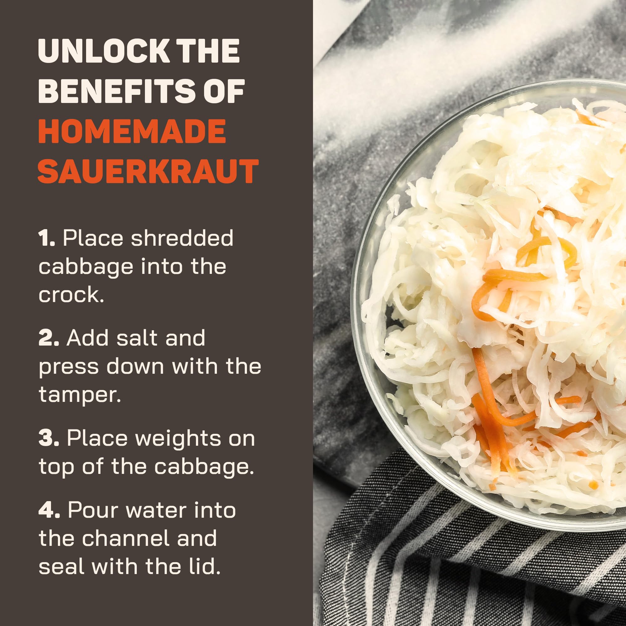 Kenley fermentation crock pounder packs cabbage to release juices
