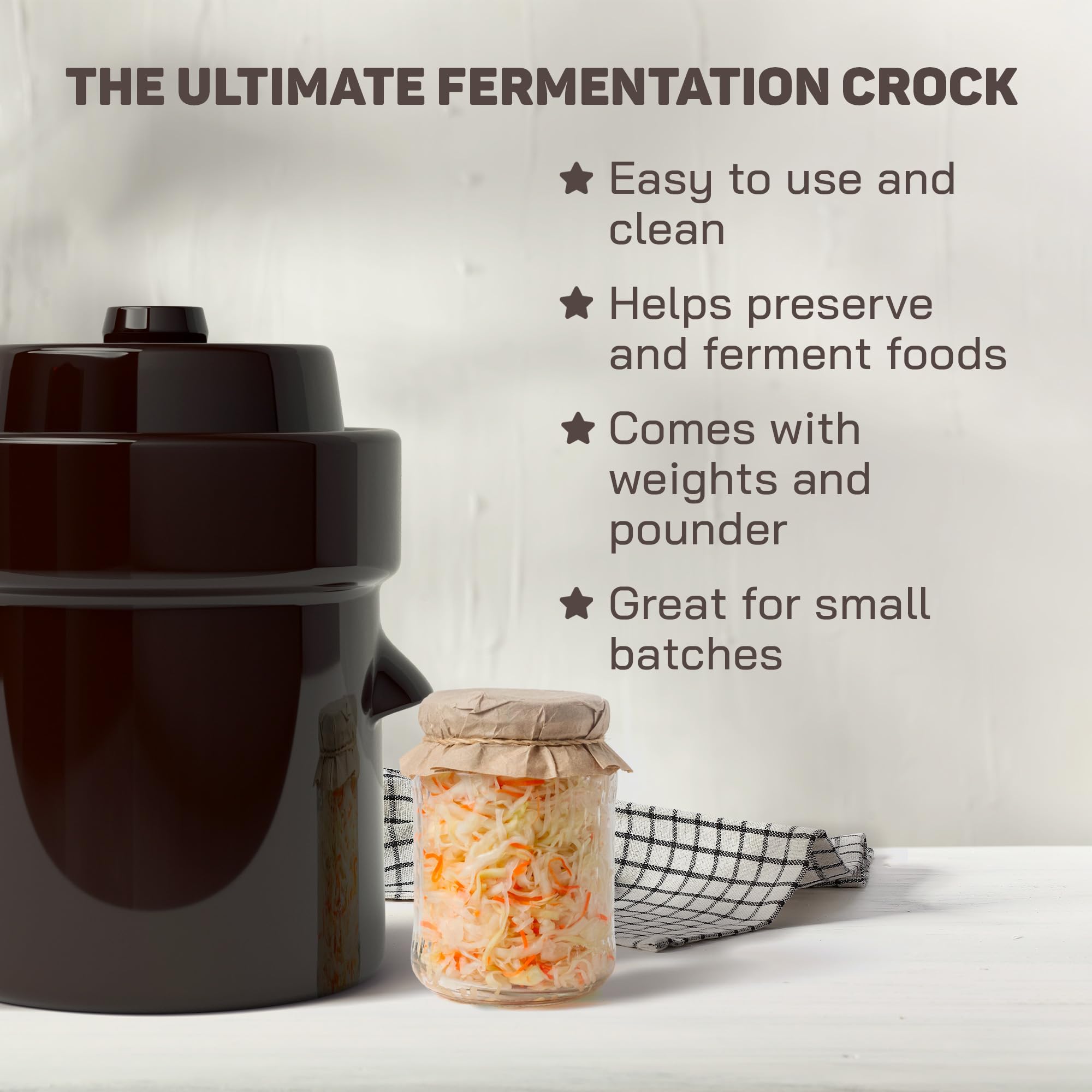 Kenley fermentation crock weights keep vegetables submerged for even brining
