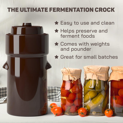 Kenley crock weights keep vegetables submerged for consistent fermentation results
