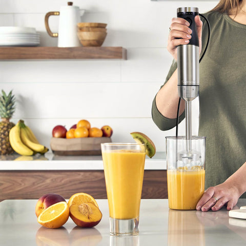 Kenmore immersion blender compact storage with attachments helps tidy kitchens