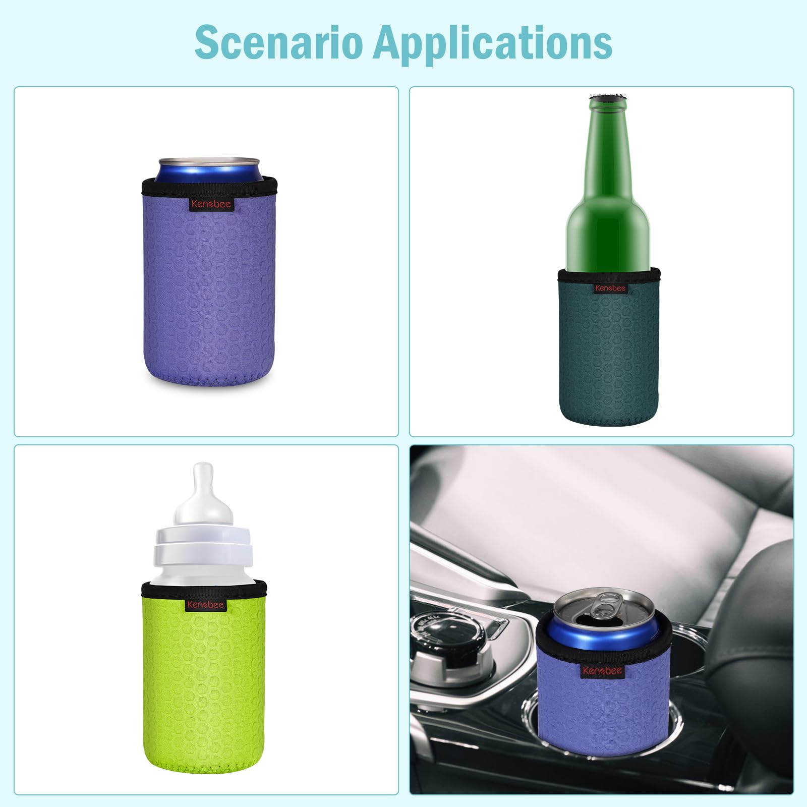 KENOBEE 6-pack provides durable reusable can coolers.