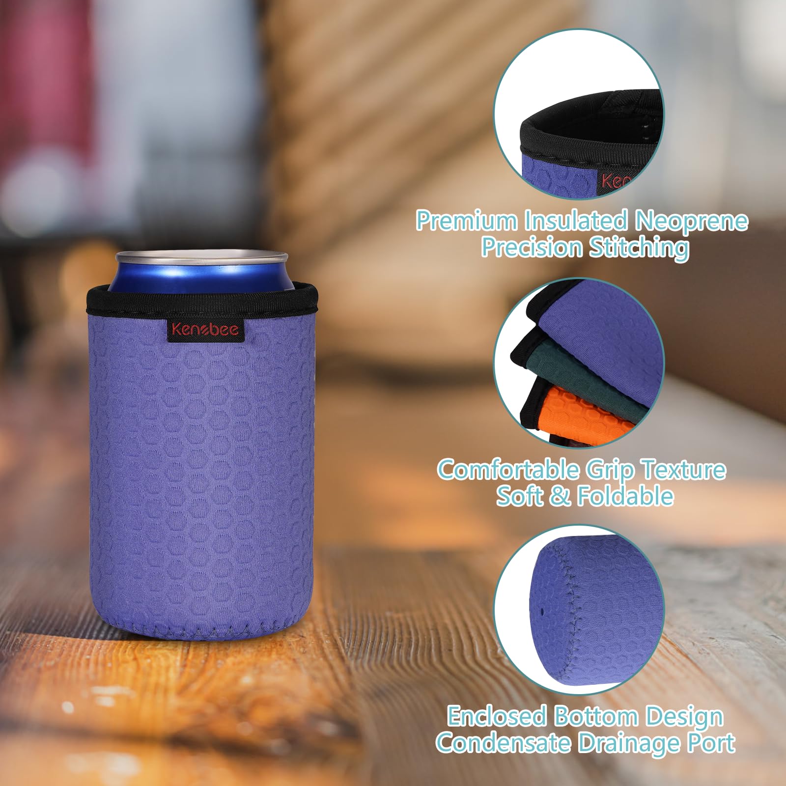 KENOBEE neoprene sleeve with honeycomb grip prevents slips.