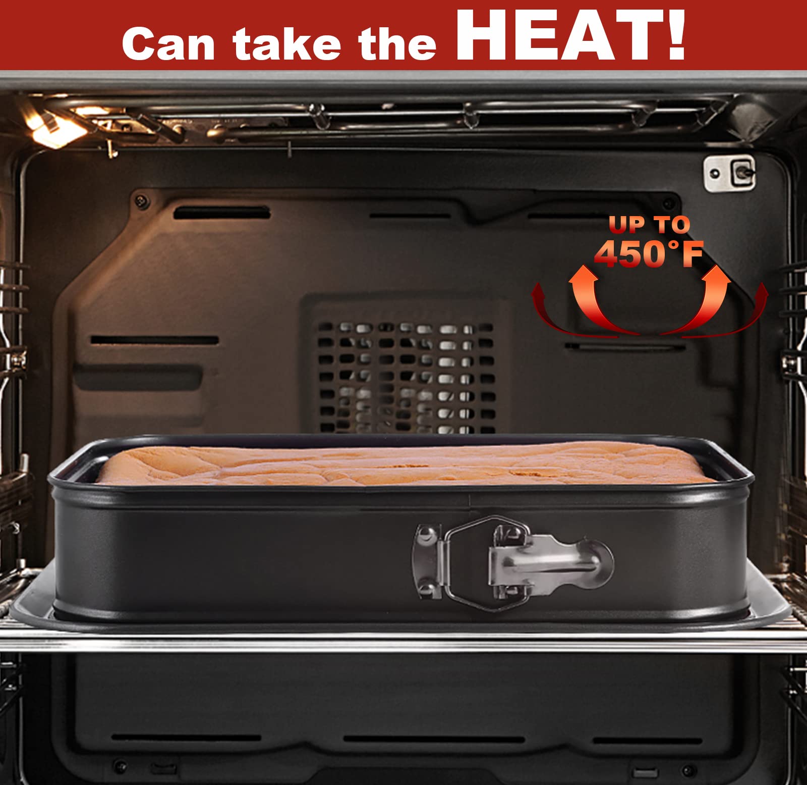 Kenond pan safe up to 450°F for versatile oven baking.
