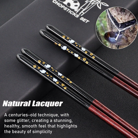 Kenpal 9-inch chopsticks with natural lacquer for durable, smooth meals.