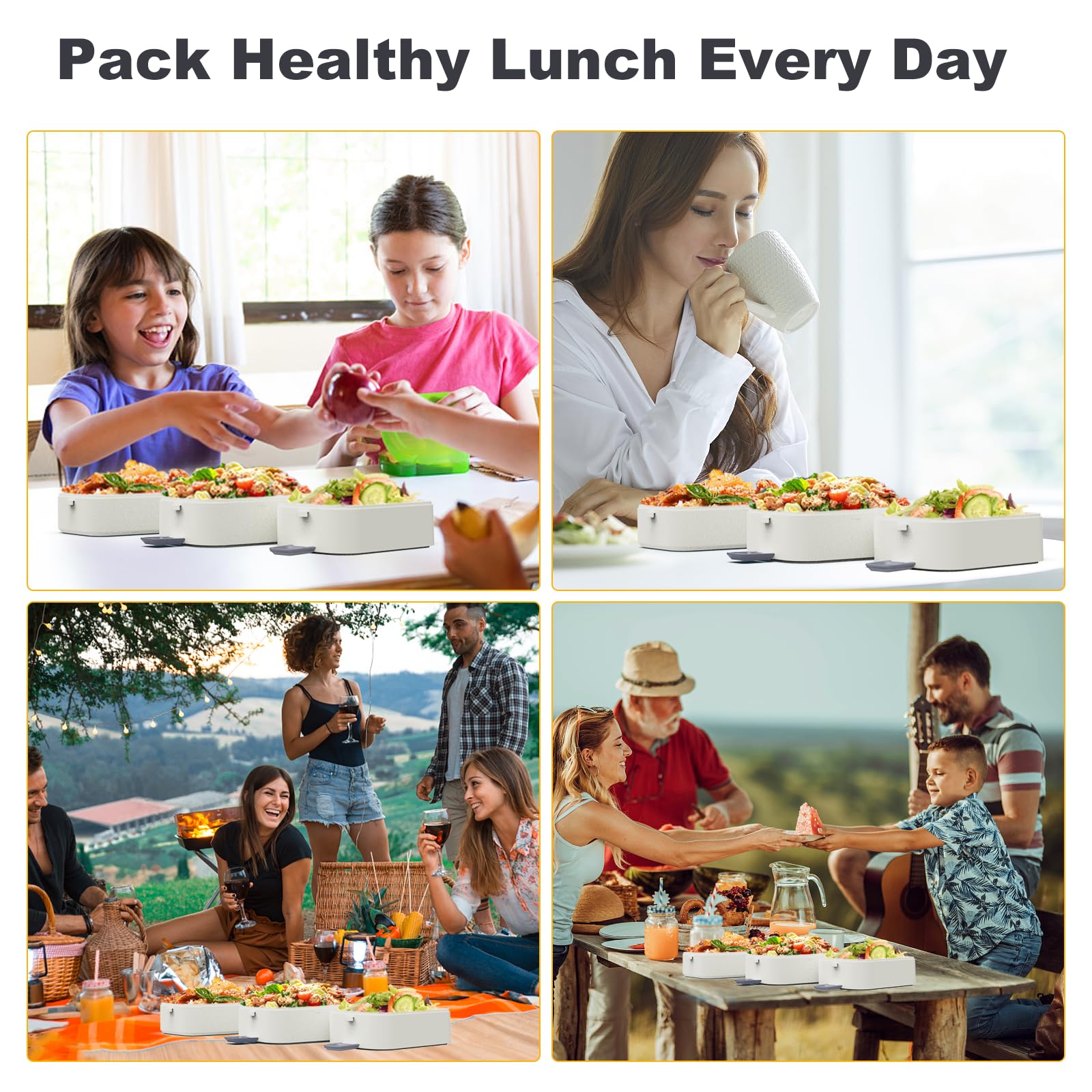 Kenuket portable family lunch set ideal for work, school, and travel.